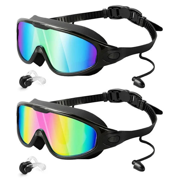 Anti-Beschlag Schwimmbrille Mit Bungee-Gurt – Rosa, Polycarbonat-Gläser, Universelle Passform
