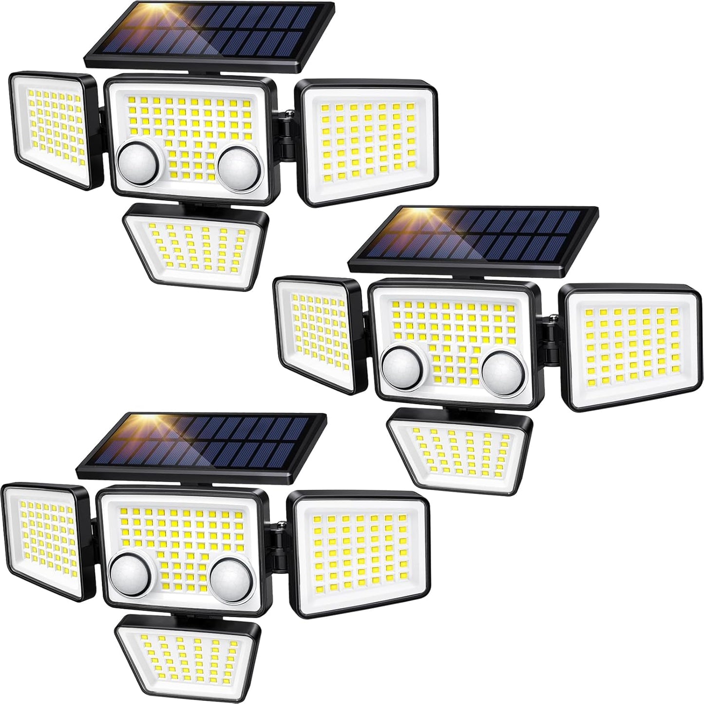 Solarleuchten für den Außenbereich – 3000 Lumen, 188 LEDs, Bewegungsmelder für den Außenbereich