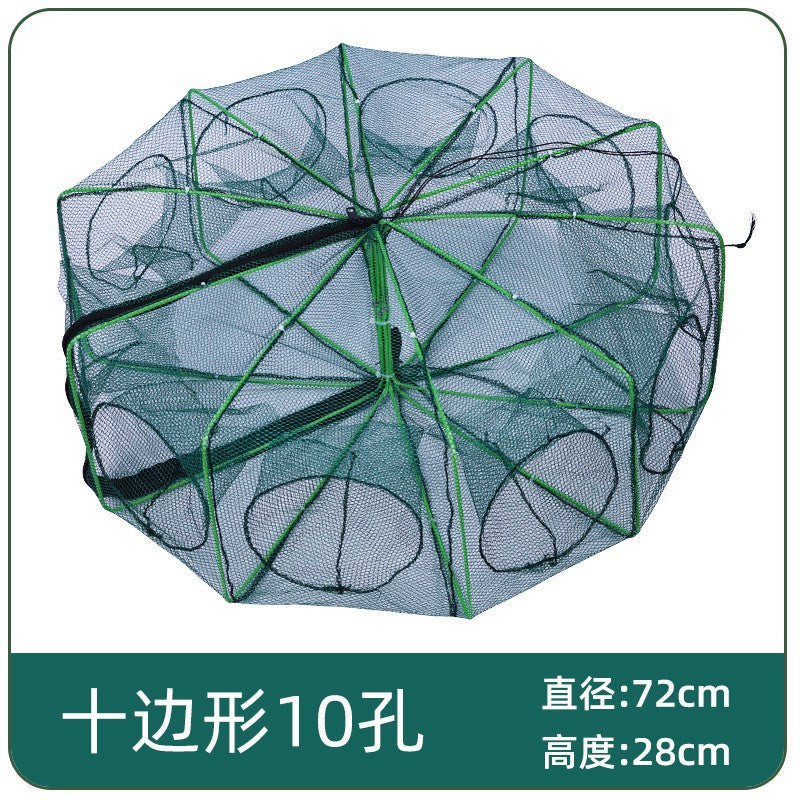 Automatisch faltbares, verstärktes Angelnetz