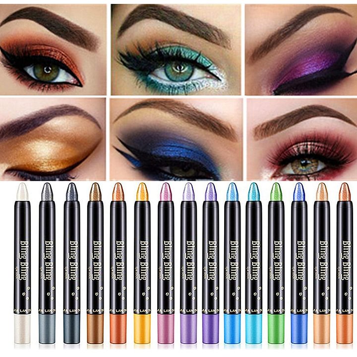 4 Glitzer-Lidschattenstifte – Wasserfest, Zweifarbig, Mit Farbverlauf Für Augen-Make-up
