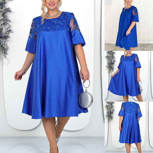 Lässiges A-Linien-Kleid mit Spitzendetail für Damen