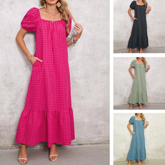 Stilvolles Maxikleid für Damen mit Puffärmeln
