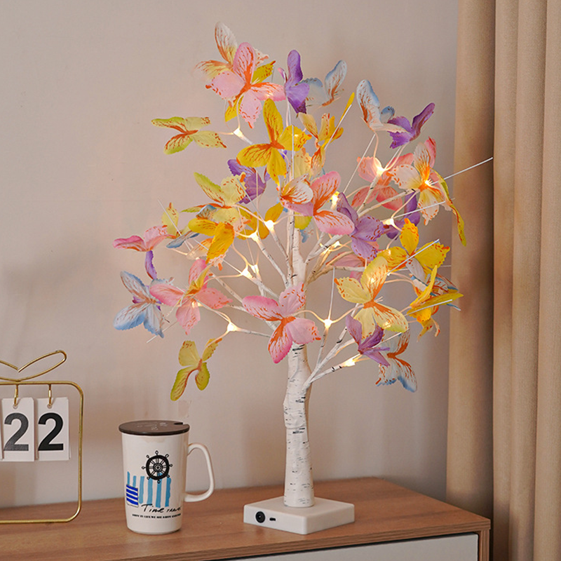 LED-Schmetterlings-Birkenbaum-Licht