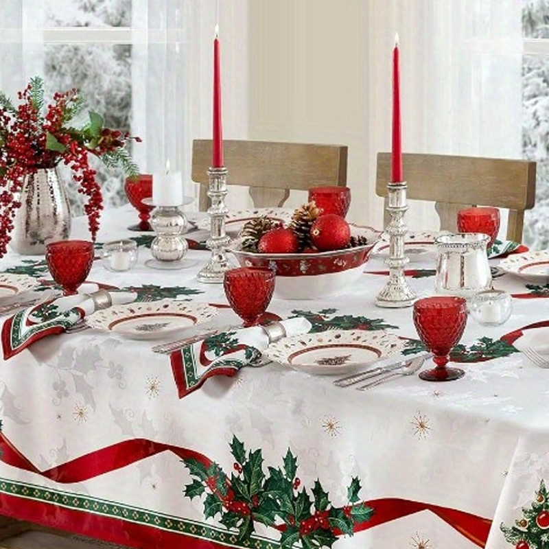🔥Solange der Vorrat reicht 40 % Rabatt!🎅🏻 Waterproof Rectangular Christmas Tablecloth