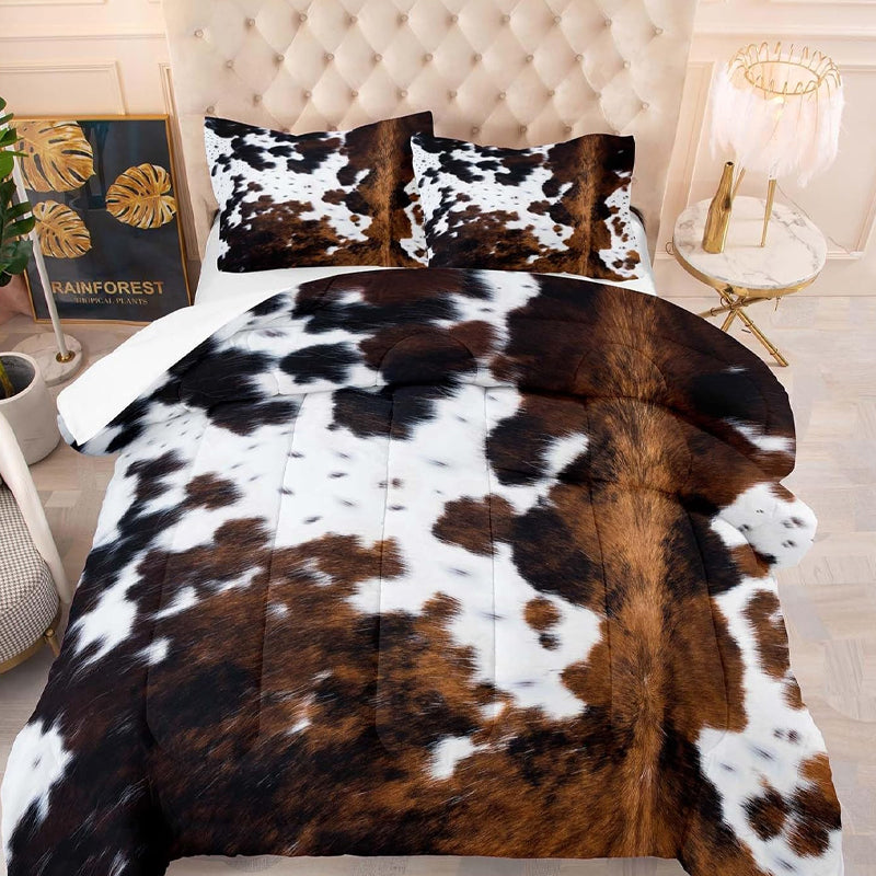 💖 Nur für begrenzte Zeit: 50 % Rabatt 💖Kuschelweiche Federbettset mit Kuh-Print