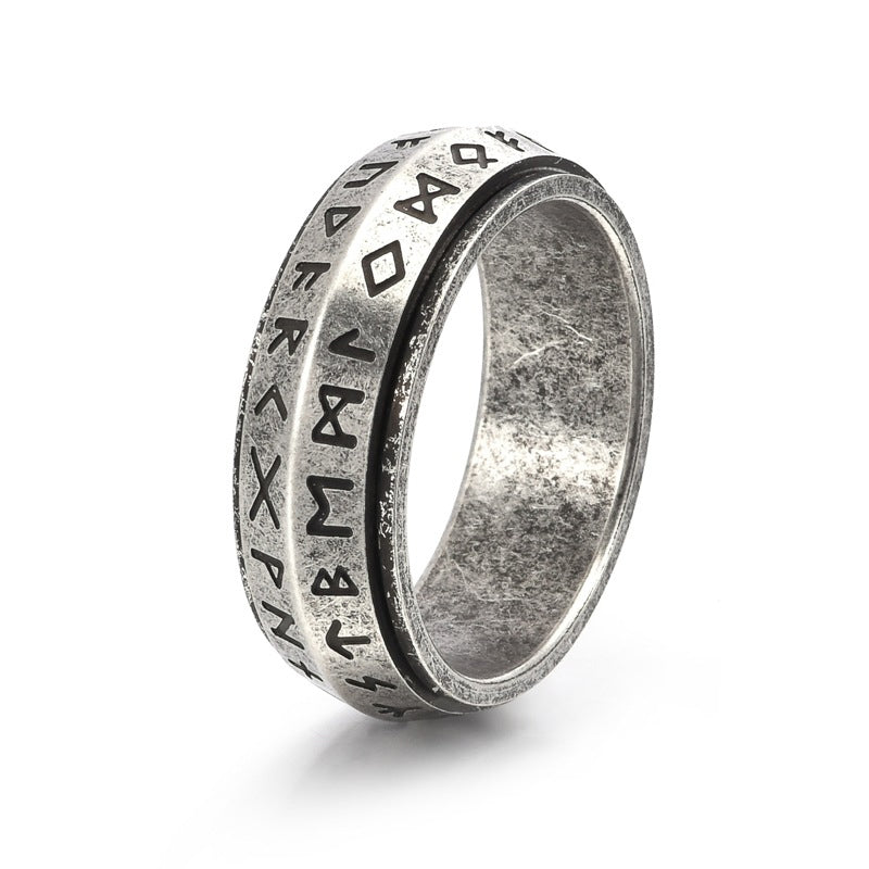 â¨đ
Weihnachtsangebote â Nur fĂźr kurze Zeit!â°Titanium Steel Viking Rune Rotating Ring