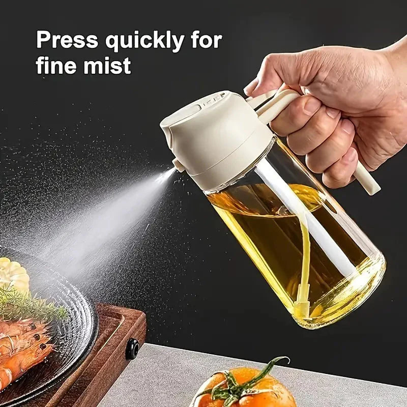 🍾 50% RABATT! ✨ 2-in-1-Sprühflasche & Ölspender – Elegantes Design, Tropffrei & Leicht zu Reinigen 👨🍳