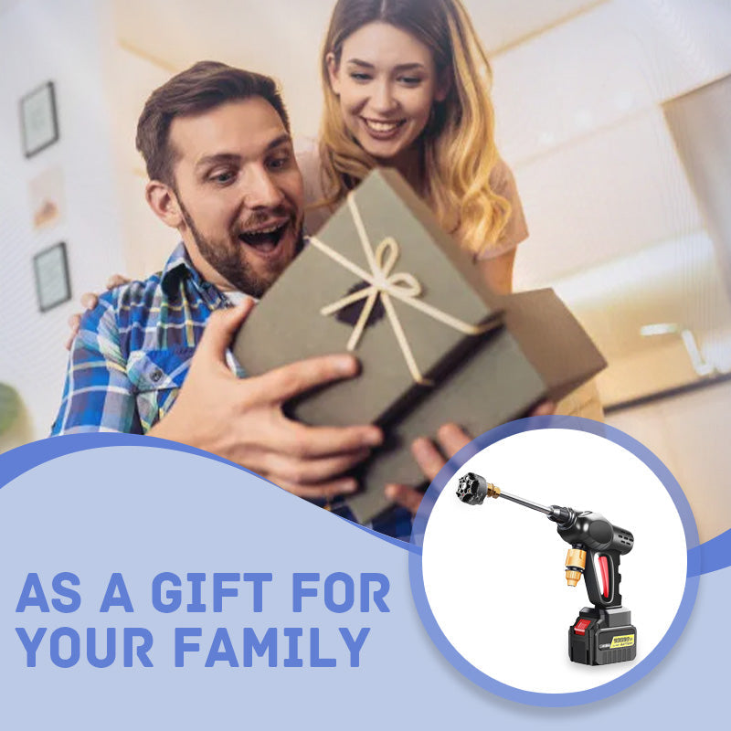 🚗 50% RABATT! 💦 Akku Hochdruckreiniger 45bar – 2X3000mAh, 180° Verstellbare Düse & 5m Schlauch für Auto, Terrasse und Bewässerung 🔋