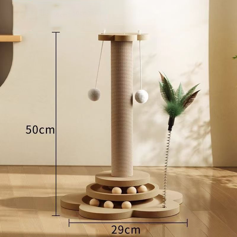 Multifunktionaler Kratzbaum für Katzen mit Spielzeug