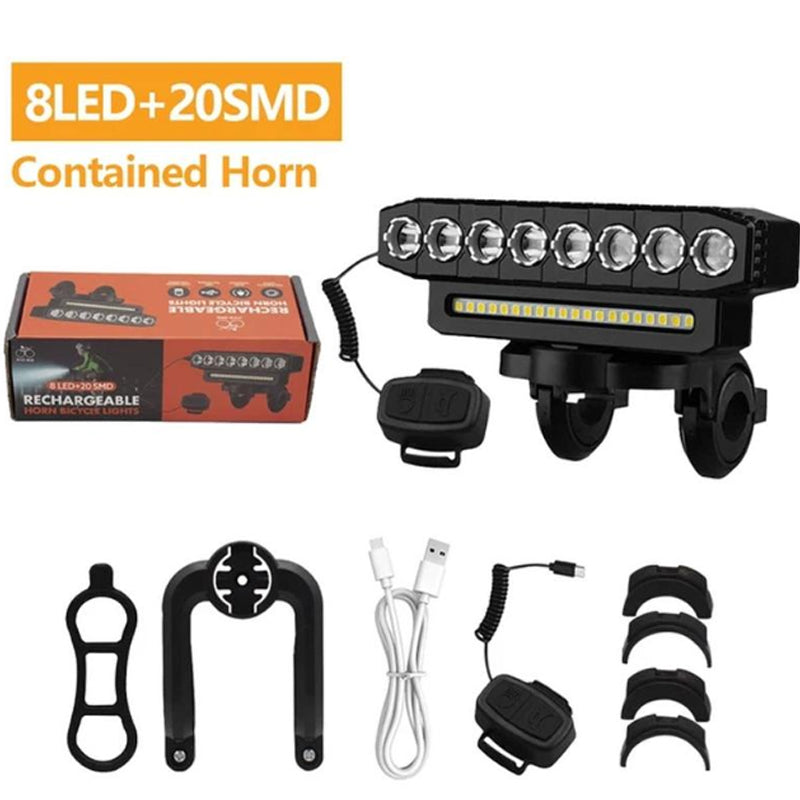 🚲 50% RABATT! 💡 LED-Fahrrad-Frontlicht mit Hupe – Wasserdicht, wiederaufladbar & hell – Sicherheit bei Nacht & auf Mountainbike-Trails 🌙