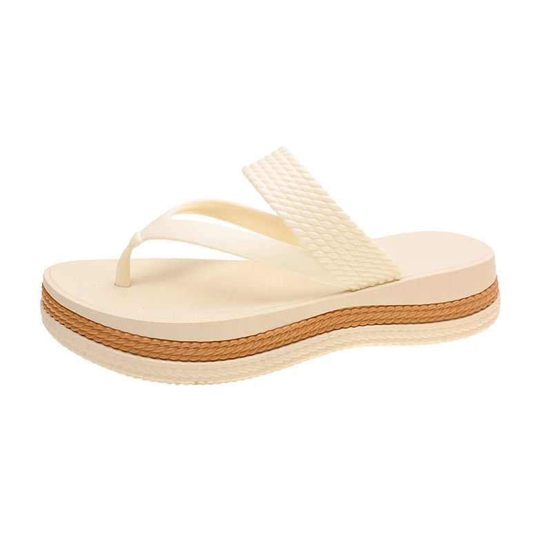 👡 Damen-Plateau-Zehenstegsandalen mit gewebten Riemen – bequem, luftig & perfekt für Strand, Alltag & Reisen ☀️🌿