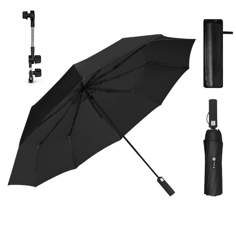 ☂️ Großer automatischer Sonne- & Regenschirm – 3-fach Automatik, windfest & UPF 50+ – Extra großes Dach (Ø 105–125 cm) – Ideal für Pendler & Familien ✨