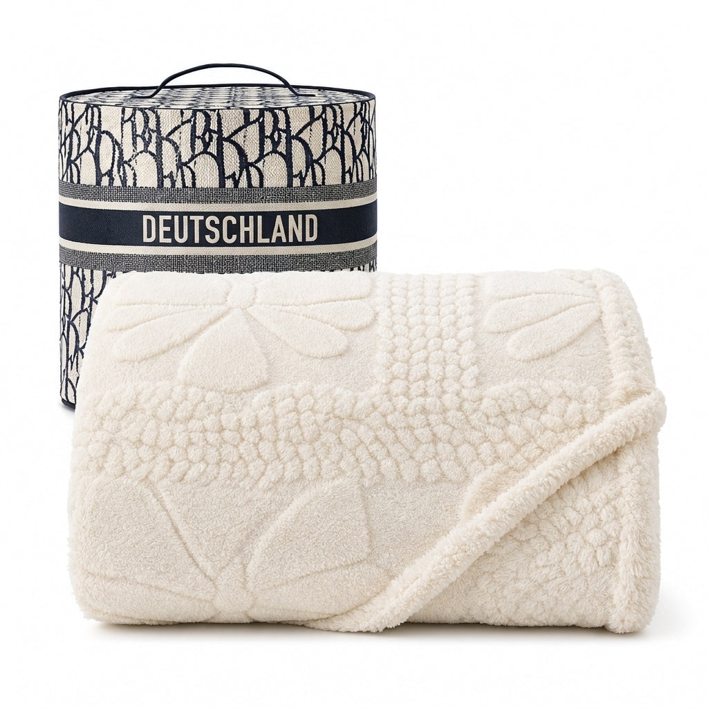 ❄️🛌 Doppelseitige Jacquard-Plüschdecke – Weich, hautfreundlich & gemütlich für Couch, Sofa, Bett und Büro