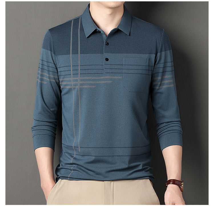 Perfect Gift🎁men's Langarm Striped Revers Shirt (50% Rabatt)