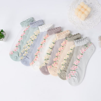 🌺Blumige Spitzensocken für Damen, Frühjahr/Sommer