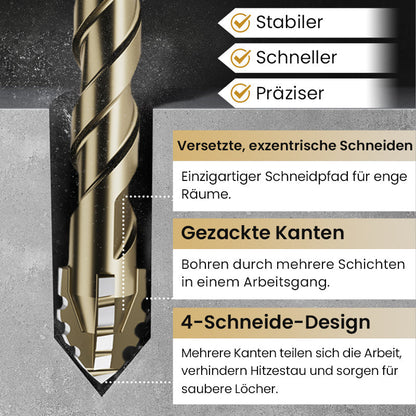 🔥2025 Heißer Verkauf🔥Hochfester Exzenterbohrer-Satz mit 4 Schneiden