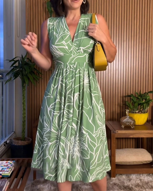 🌸50% RABATT🔥2026 Neuer Bestseller: Ärmelloses Kleid mit V-Ausschnitt und Taillenbetonung