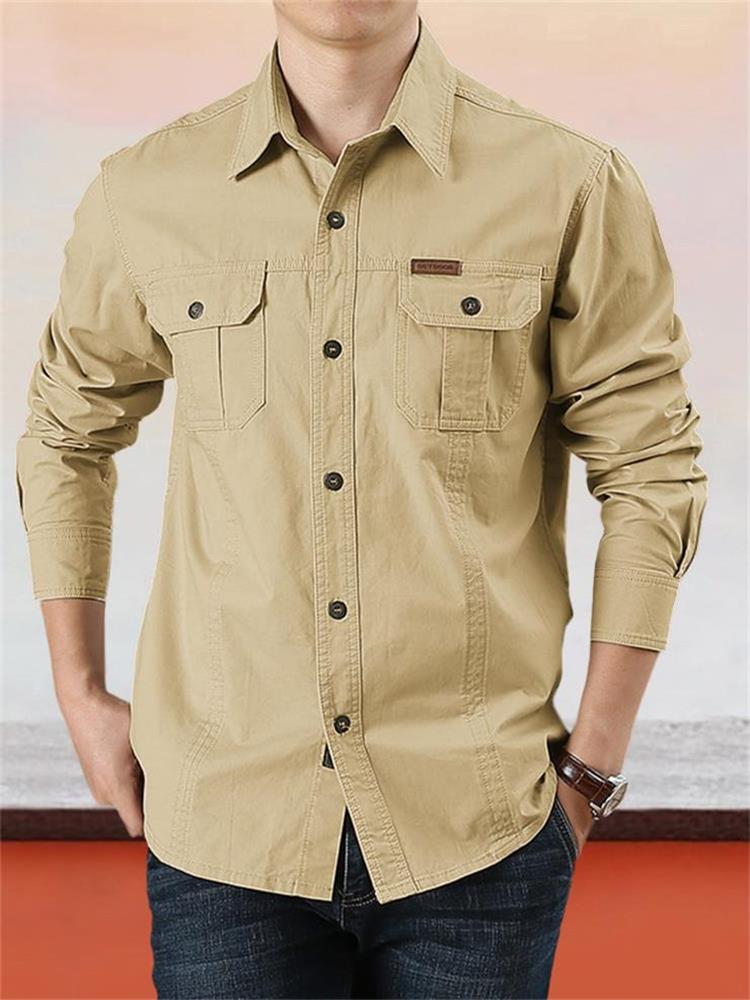 👔✨ 50% RABATT! Lässiges einfarbiges Herrenhemd aus Baumwolle – Klassischer Schnitt, atmungsaktiv & vielseitig kombinierbar 🍂