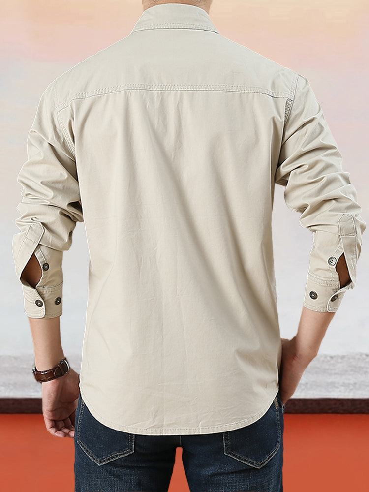 👔✨ 50% RABATT! Lässiges einfarbiges Herrenhemd aus Baumwolle – Klassischer Schnitt, atmungsaktiv & vielseitig kombinierbar 🍂