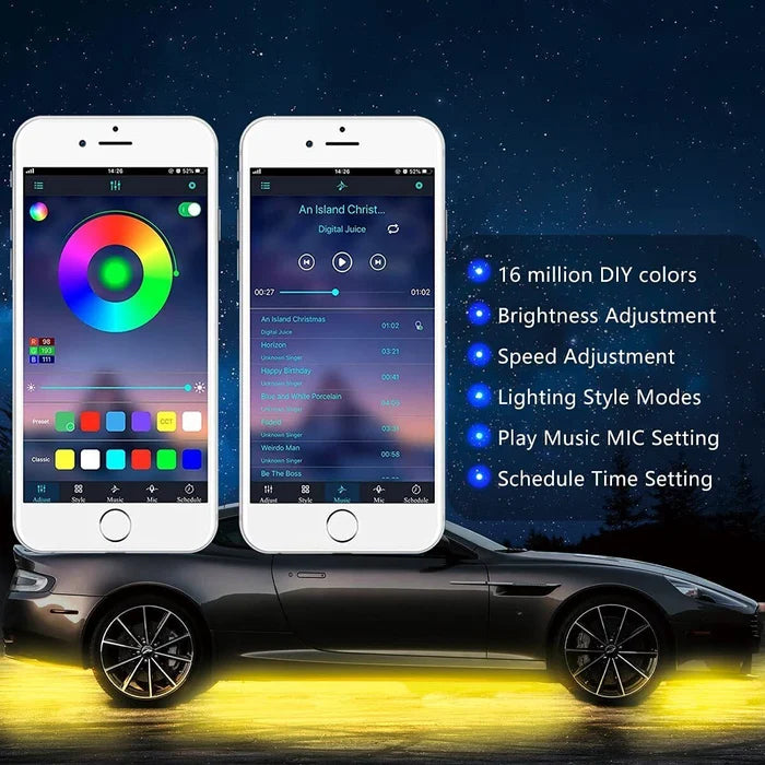 🔥2026 Auto-Chassis Flexibler wasserdichter RGB-LED-Lichtstreifen (4 Stück)
