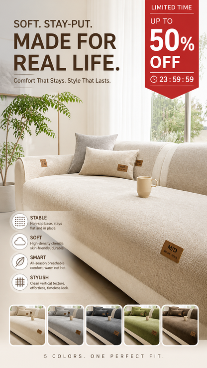 🛋️ Gepolsterte rutschfeste Sofaabdeckung – ultraweich, waschbar & kratzfest – ideal für Kinder und Haustiere 🐾