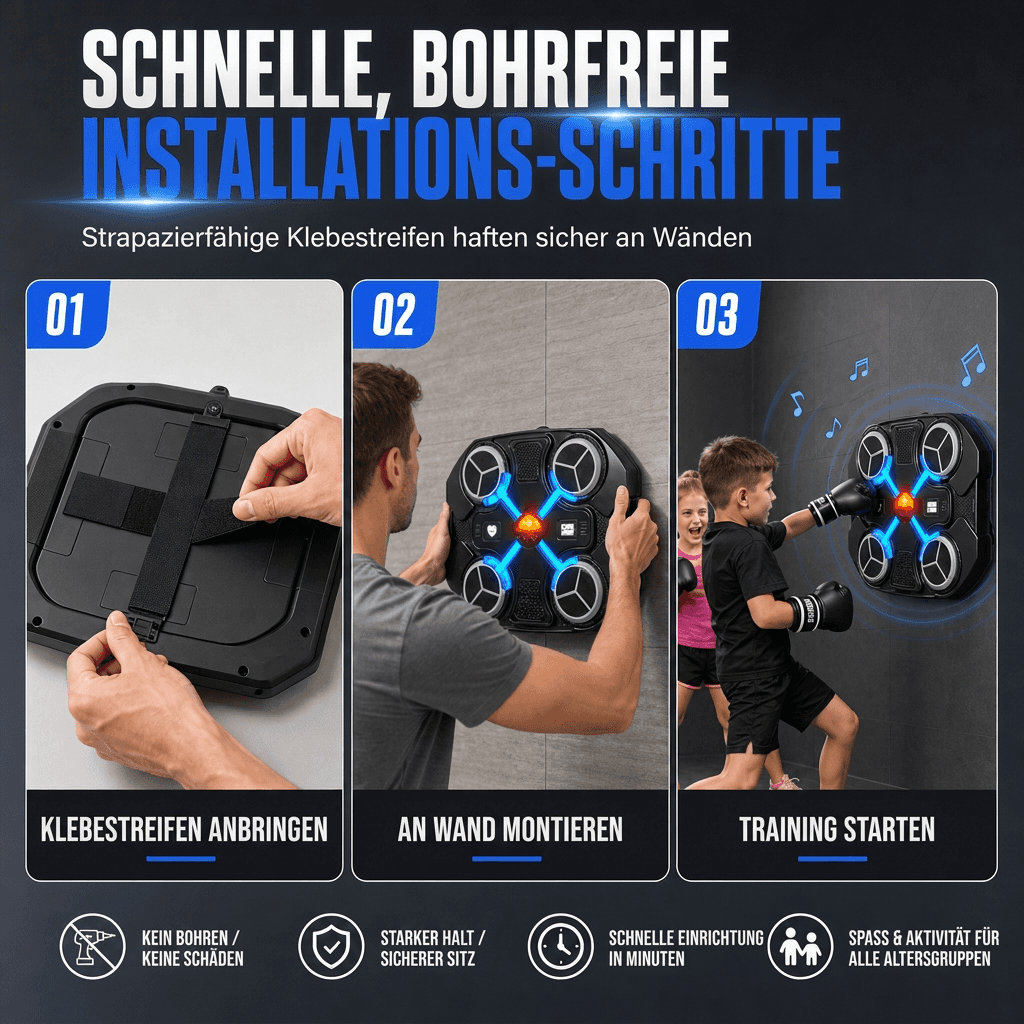 Elektronisches Musik-Boxziel für Kinder mit Rhythmus-Reaktionstraining für Heimfitness und Stressabbau
