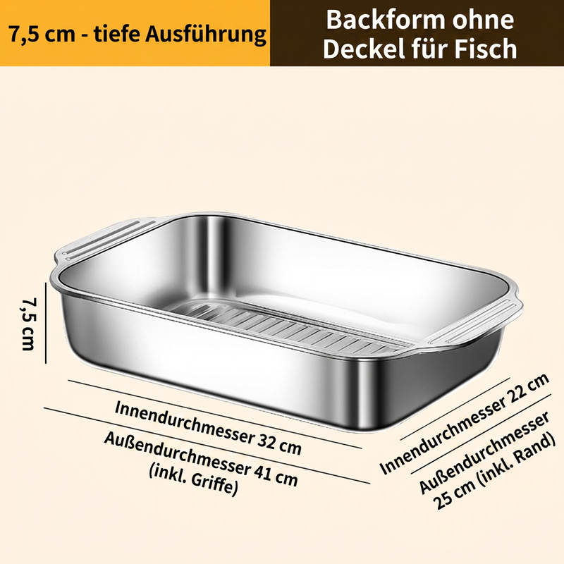 Edelstahl-Backblech mit Deckel