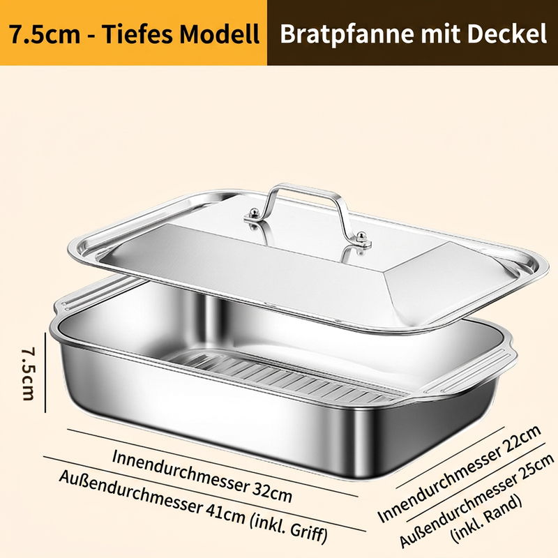 Edelstahl-Backblech mit Deckel