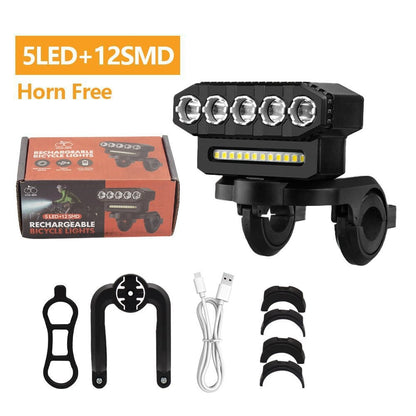🚲 50% RABATT! 💡 LED-Fahrrad-Frontlicht mit Hupe – Wasserdicht, wiederaufladbar & hell – Sicherheit bei Nacht & auf Mountainbike-Trails 🌙
