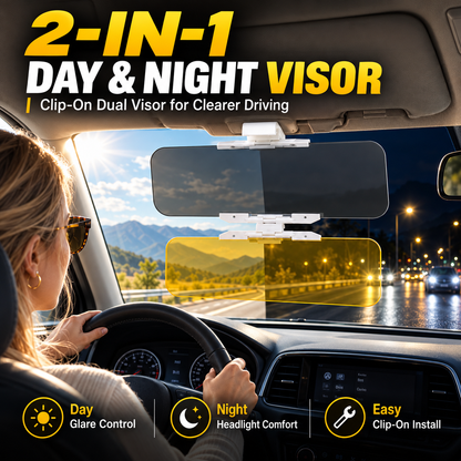 Sicherer Fahren bei Tag & Nacht 🌙 Universelle HD Blendschutz-Sonnenblende fürs Auto ✨-Gcom