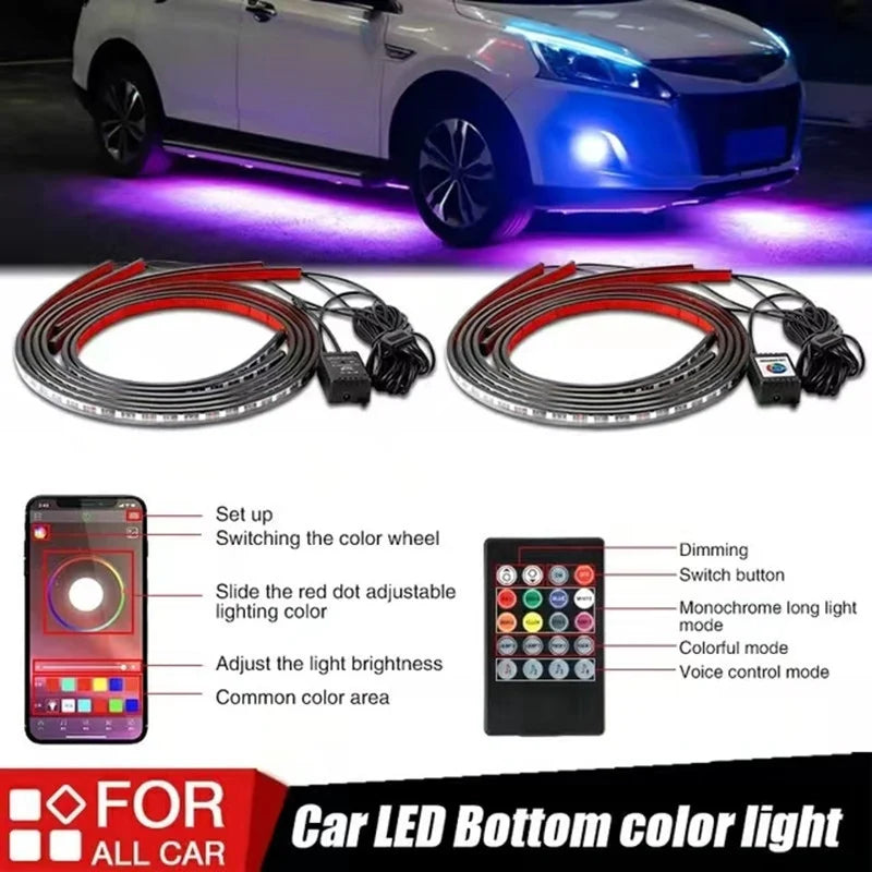 🔥2026 Auto-Chassis Flexibler wasserdichter RGB-LED-Lichtstreifen (4 Stück)