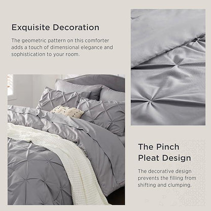 🛏️ 50% RABATT! 🌿 3-teiliges Bettwäsche-Set mit Pintuck-Falten – elegant, weich, komplett – für Ihr Traum-Schlafzimmer ✨