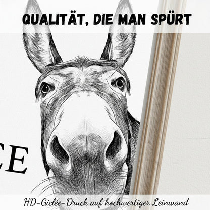 🧻Lustige Wanddekoration fürs Badezimmer - Esel-Bild mit der Aufschrift „Nice Ass" (Schöner Arsch)