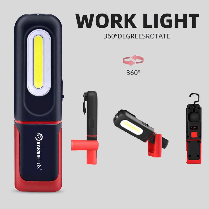 💡 50% RABATT! 🔦 SAKERPLUS Wiederaufladbare Arbeitsleuchte – 3000 lm COB-LED Magnetische Mechaniker-Lampe mit 360°-Schwenkhaken – für Autoreparatur, Garage & Camping