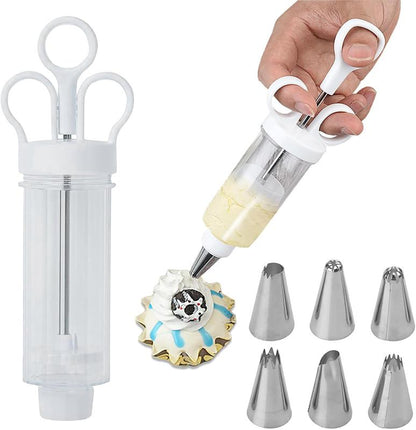🍪🧁 Gebäckpresse für Spritzgebäck – Keks- und Sahnepresse mit Spritztüllen für Plätzchen und Tortendekoration