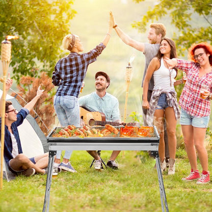 🔥 50% RABATT ! Klappbarer Outdoor-Grill aus Edelstahl – Perfekt für Camping, Garten & BBQ-Partys 🍖