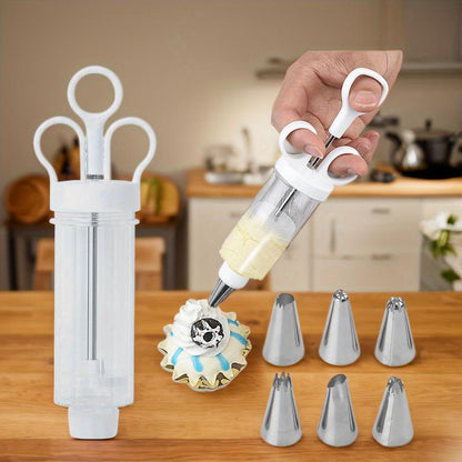 🍪🧁 Gebäckpresse für Spritzgebäck – Keks- und Sahnepresse mit Spritztüllen für Plätzchen und Tortendekoration