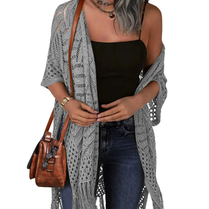 🧥 50% RABATT! ✨ Damen Strick-Cardigan mit offener Front – Leicht & ideal für Alltag und Sommerabende – Atmungsaktive Baumwollmischung, perfekt als luftige Übergangsjacke 🌿
