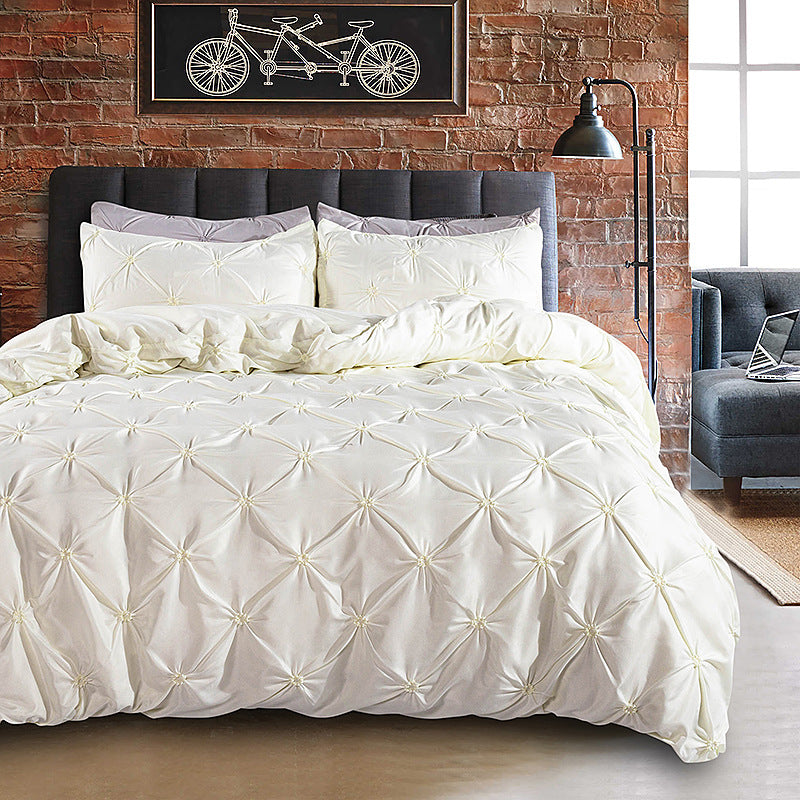 🛏️ 50% RABATT! 🌿 3-teiliges Bettwäsche-Set mit Pintuck-Falten – elegant, weich, komplett – für Ihr Traum-Schlafzimmer ✨