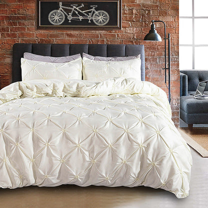 🛏️ 50% RABATT! 🌿 3-teiliges Bettwäsche-Set mit Pintuck-Falten – elegant, weich, komplett – für Ihr Traum-Schlafzimmer ✨