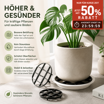📢📢50% RABATT!! ⏰Wurzelschonender Topfuntersetzer – hebt Pflanzkübel an, fördert die Luftzirkulation, hält Böden sauber – für den Innen- und Außenbereich. 🔥🏠