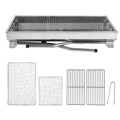 🔥 50% RABATT ! Klappbarer Outdoor-Grill aus Edelstahl – Perfekt für Camping, Garten & BBQ-Partys 🍖