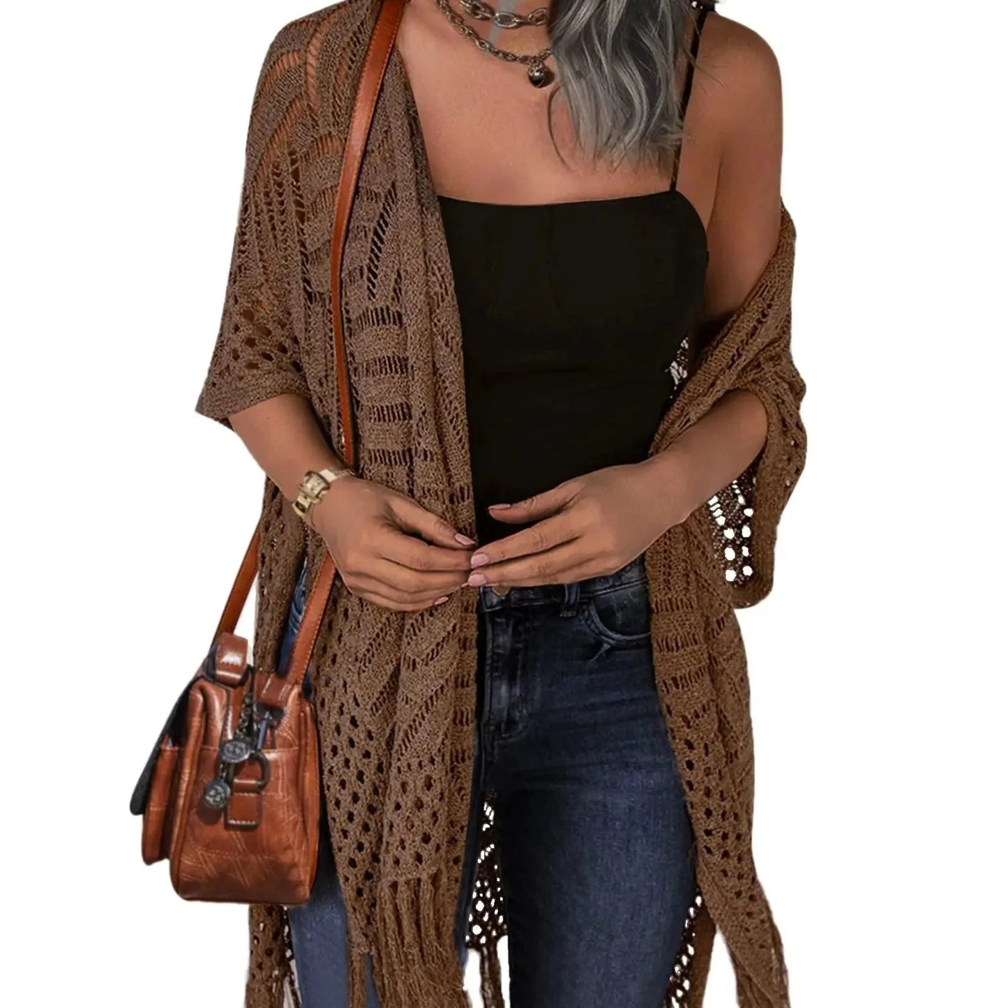 🧥 50% RABATT! ✨ Damen Strick-Cardigan mit offener Front – Leicht & ideal für Alltag und Sommerabende – Atmungsaktive Baumwollmischung, perfekt als luftige Übergangsjacke 🌿
