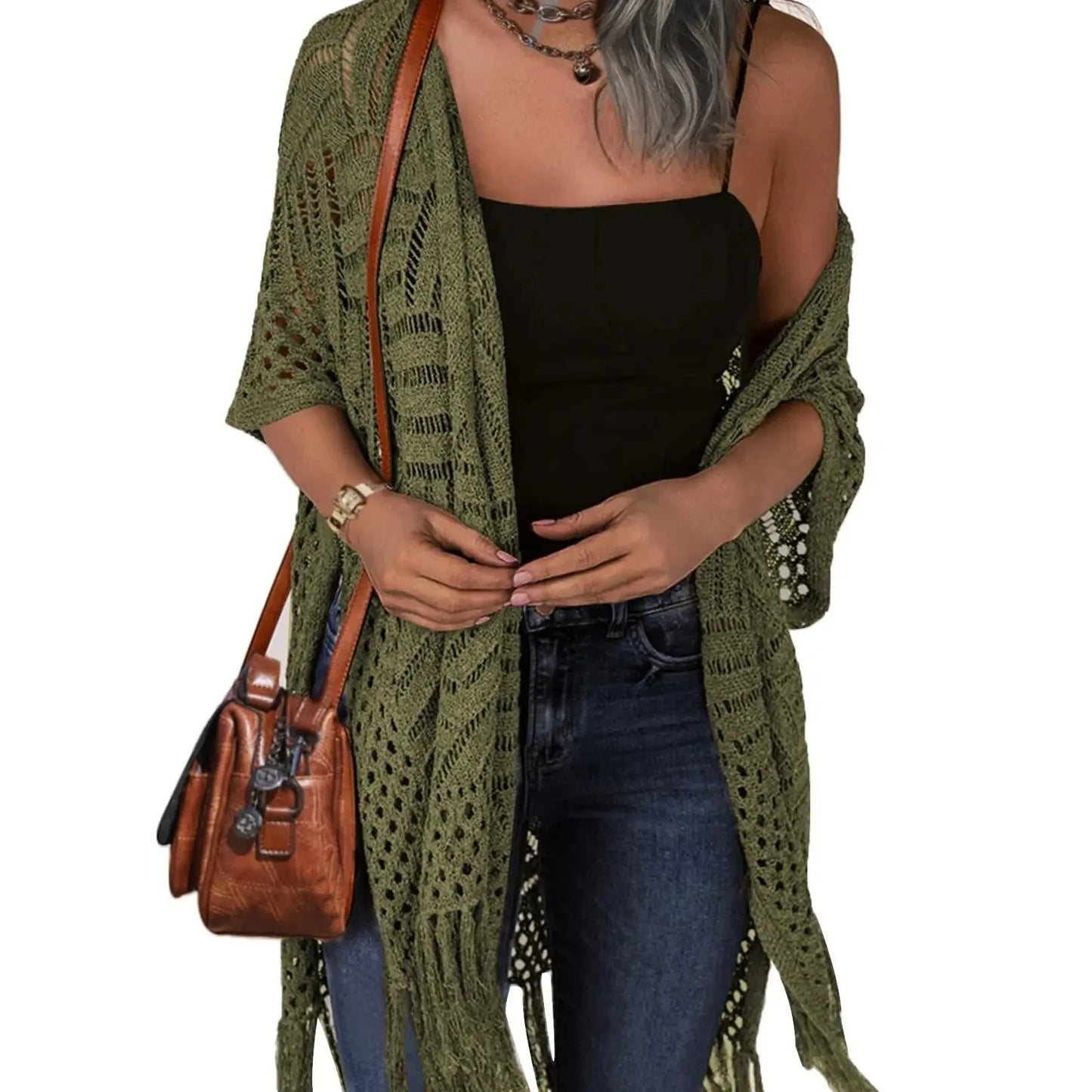 🧥 50% RABATT! ✨ Damen Strick-Cardigan mit offener Front – Leicht & ideal für Alltag und Sommerabende – Atmungsaktive Baumwollmischung, perfekt als luftige Übergangsjacke 🌿