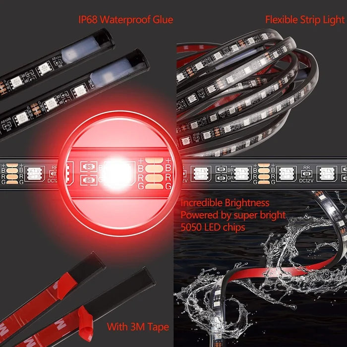 🔥2026 Auto-Chassis Flexibler wasserdichter RGB-LED-Lichtstreifen (4 Stück)