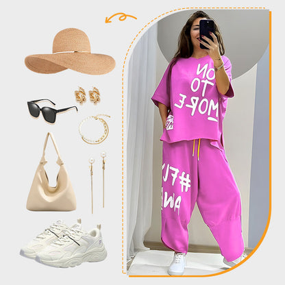 Zweiteiliges Freizeit-T-Shirt-Set