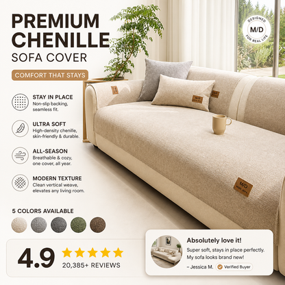 🛋️ Gepolsterte rutschfeste Sofaabdeckung – ultraweich, waschbar & kratzfest – ideal für Kinder und Haustiere 🐾