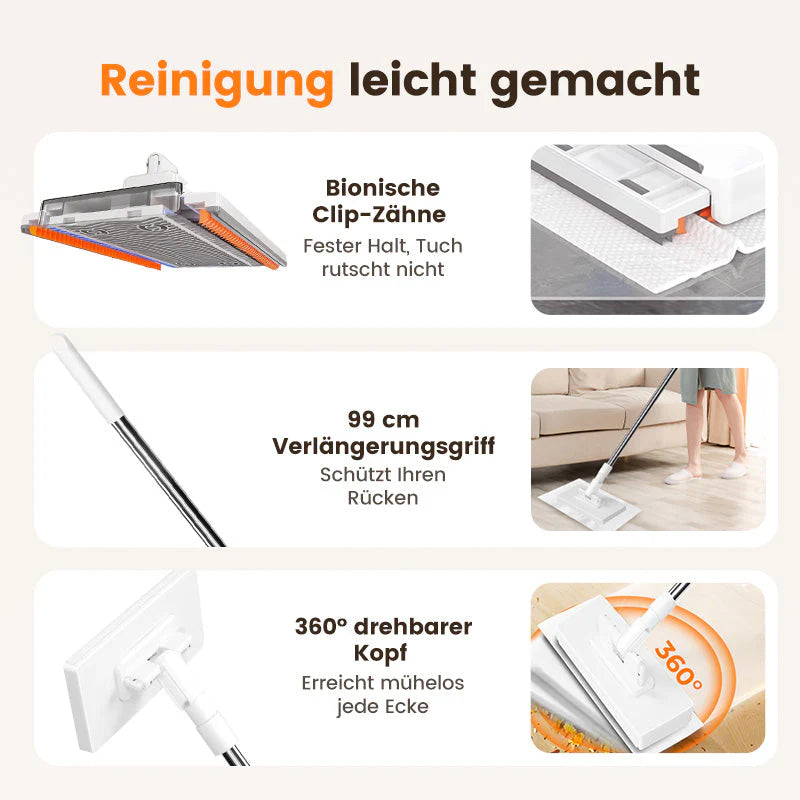 🎁 Kaufe 2, erhalte 1 GRATIS! 🧹✨ Einweg-Staubmopp mit 4 wiederverwendbaren Bezügen – Praktisch und effektiv 💥🌟
