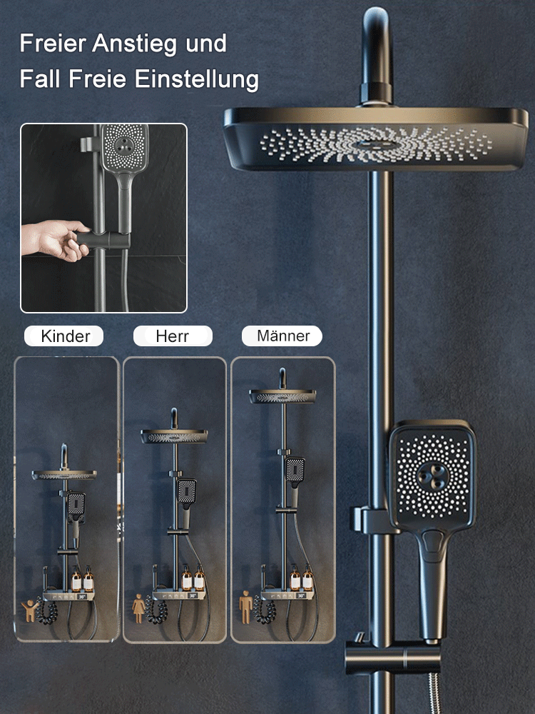 🛍️ 50 % Rabatt – Duschset mit Aufputz-Armatur, wandmontiert & Brauseset, Vollkupfer, Druckverstärkung, Thermostat – für den täglichen Gebrauch 🚿
