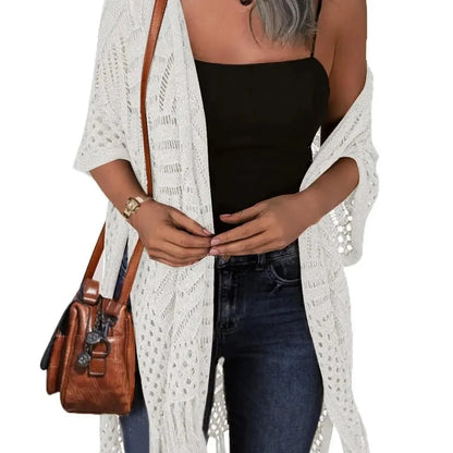 🧥 50% RABATT! ✨ Damen Strick-Cardigan mit offener Front – Leicht & ideal für Alltag und Sommerabende – Atmungsaktive Baumwollmischung, perfekt als luftige Übergangsjacke 🌿